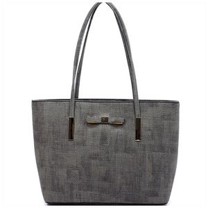 Gray Tote Textured Tote